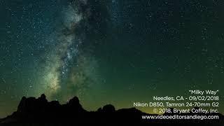 Milky Way Timelapse across the Mojave Desert in California