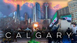 Calgary Walking Tour: Olympic Plaza Christmas Magic & Syrian Independence Celebration! 