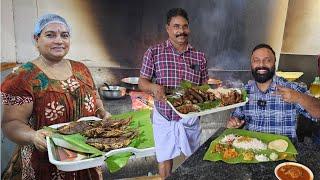 മാതിരപ്പിള്ളി കിളി + ബീഫ് | Kothamangalam Mathirappilly Ilayil Oonu - Banana leaf meal @ Udaya Hotel