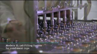 SL1x8 Cup Filler and Sealer with Case Packing System | Modern Packaging