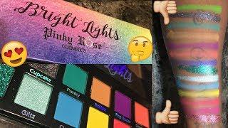 Pinky Rose Cosmetics 'Bright Lights' Eyeshadow Palette - LIVE SWATCHES | WOC /POC