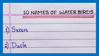 Names of Water Birds | in English | 5 Names | 10 Names of Water Birds | Aquatic Birds