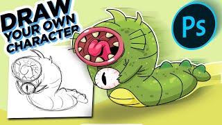 How to draw Monster Character in Adobe Photoshop