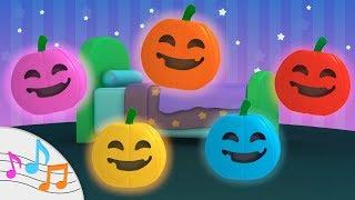  Pumpkin song!  Five little jumping on the bed | Nursery rhymes for kids