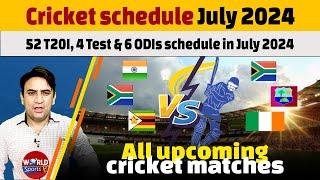 52 T20I, 4 Test & 6 ODIs schedule in July 2024 | Cricket Schedule 2024