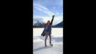  Ice Skating on a Frozen Lake #banff