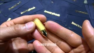 Gold High Quality 9mm Bullet Pendant by Jewelry Fresh