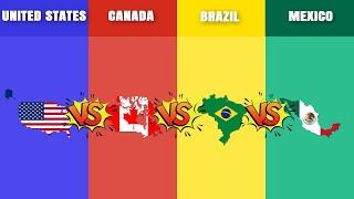 United States vs Canada vs Brazil vs Mexico | Country Comparison | Data Around The World