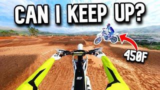 HOLDING A 2 STROKE WIDE OPEN VS 450'S IN MX BIKES!
