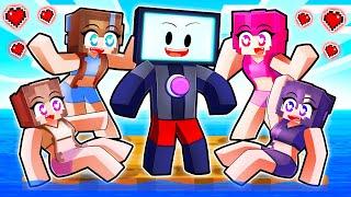 Rizzing YANDERE GIRLS On Raft In Minecraft!