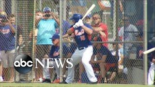 Tim Tebow Hits Home Run in First Pro at Bat