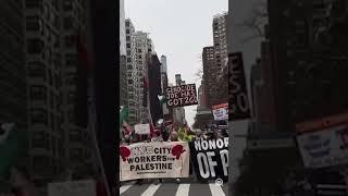 Thousands of Americans, including healthcare workers, joined a pro-Palestinian march in NYC