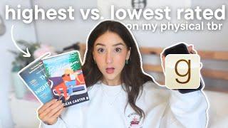 reading the highest and lowest rated books on my physical tbr