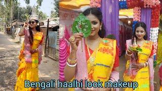 haldi bridal makeup tutorial  || গায়ে হলুদ এর মেকআপ || Tina shil ||