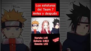 Las estaturas del Team 7, siempre Sakurita haciendo los Trends de moda ️