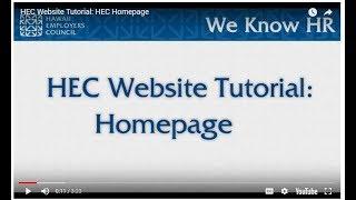 HEC Website Tutorial:  HEC Homepage