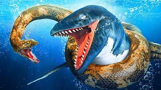 Titanoboa VS. mosasaurio || Batalla épica de los dos reptiles más grandes de todos los tiempos