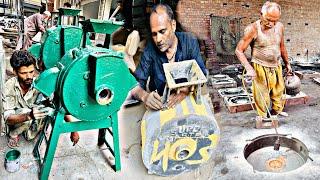 How Fascinating Art of Manufacturing Wheat Grinding Machine by Hardworking Old Men