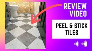 Review of FloorPops x Chris Loves Julia 12-in by 12-in Marble Peel & Stick Floor Tiles on Amazon