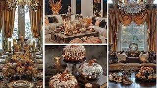 Glamorous Autumn: Luxurious Fall Decor Ideas with Metallic Accents and Velvet Touches