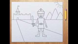 How to draw a knight step by step tutorial for kids