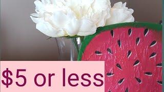 $5 Goodwill Challenge||Summer watermelon tablescape||June||Mrs Vee