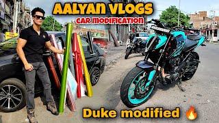 @aalyanvlogs1299 Car modification start  meet-up date? | Duke x3 kit installation and wrap 