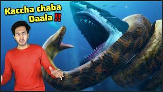 दुनिया की सबसे खतरनाक मछली VS. दुनिया का सबसे विशालकाय साँप Megalodon Shark vs Titanoboa