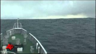 Raw Video: Japanese Ship Rides Tsunami Waves