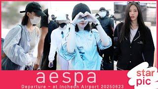 에스파 '러블리 굿모닝인사!' [STARPIC] / aespa Departure - at Gimpo Airport 20250623