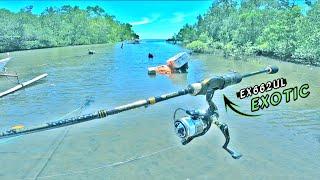 Tes joran terbaru iroly exotic langsung di hajar ikan besar - mancing ultralight jigging