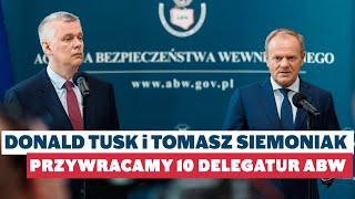 Donald Tusk i Tomasz Siemoniak: "Przywracamy 10 delegatur ABW" - Konferencja prasowa, 1.07.2024