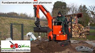 Fundament ausheben und planieren 