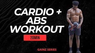 GAINZ Series: ONE Dumbbell CARDIO + AB Workout | Dumbbell Workout | Day 17