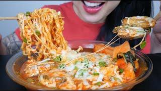SPICY CHEESY NOODLES WITH ABALONE (ASMR EATING SOUNDS) | SAS-ASMR