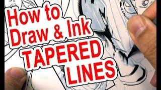 How to ART Tutorial on How to Draw and Ink TAPERED LINES Comic book artist