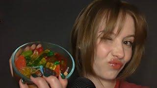 ASMR | Eating Gummy Candies (whispers, squishy mouth sounds, and a little chaos)