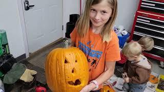 Carving Pumpkins, Halloween on the Family Farm