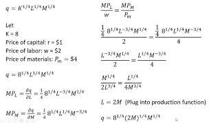 Derive Short-Run Cost from Production Function with Two Variable Inputs