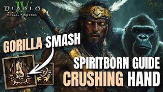 GORILLA SMASH - Crushing Hand Spiritborn Build is CRAZY Fast Diablo 4 Vessel of Hatred