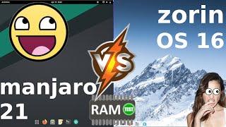 Manjaro 21 (Gnome) vs Zorin OS 16: RAM