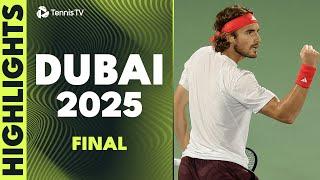 Stefanos Tsitsipas vs Felix Auger-Aliassime For The Title  | Dubai 2025 Final Highlights