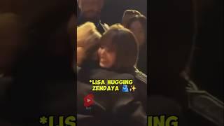 Lisa hugging Zendaya at Louis Vuitton show  #lisa #zendaya #lisamanoban