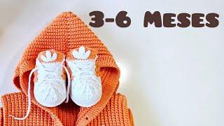 Como #tejer zapatilla/bamba de bebé/niño/niña a crochet. Talla 3-6 meses