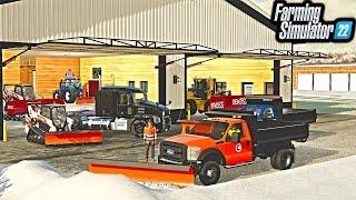 BUILDING $2,999,999 SNOWPLOWING HQ! (NEW TRUCKS, BOSS PLOWS) | FS22