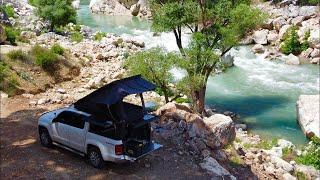 2 Days Solo CAR CAMPING in Nature - Big Canyon - Amazing Camping Setup