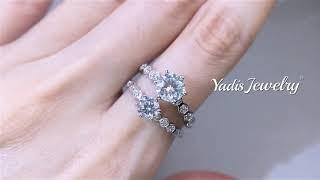 Yadis Jewelry YR2013 Women Ring Scrobiculate Moissanite and Cubic Zirconia Engagement Wedding Ring