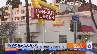 In-N-Out raises prices in response to $20 minimum wage