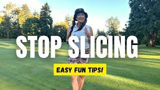 How to STOP SLICING THE GOLF BALL | Easy FUN Tips! #mentalgolf #golfisfun #useyourmind