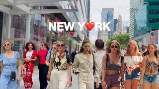 [4K]NYC Summer WalkHeat Wave in New York City️‍Columbus Circle to Bryant Park | July 2024